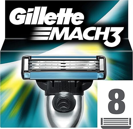 Gillette Mach3 Cuchillas De Recambio Para Maquinilla De Afeitar 8 Unidades Amazon Es Salud Y Cuidado Personal