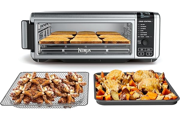 Ninja SP101 Digital Air Fry Countertop Oven with 8-in-1 Functionality, Flip Up & Away Capability for Storage Space, with Air 