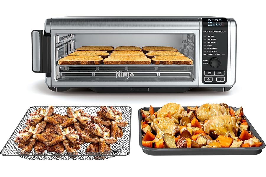 Ninja Digital Air Fryer & Toaster Oven | 8-in-1 Functionality | Flip-Up Design | XL Capacity | Air Fry Basket, Sheet Pan, Wir Book