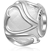 Heart Murano Glass Charms 925 Sterling Silver Radiant Love Crystal Beads Fits Pandora Charms European Bracelet