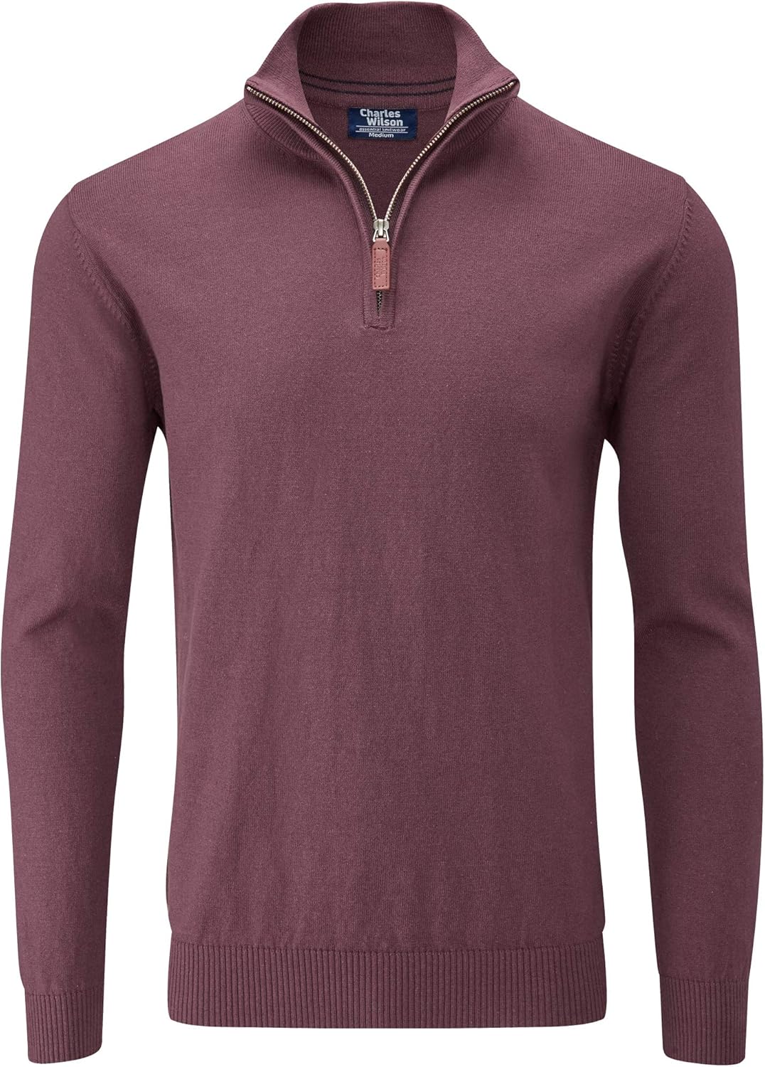 Charles Wilson Men's Essential Cotton Blend Zip Neck Jumper Amazon.co