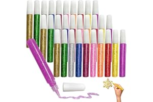 Mesen 30 Pack - Non-Toxic Washable Glitter Glue Stick Set, DIY Arts & Crafts Glitter Pens, Glitter Glue Gel Pens for Art Projects, Grad Caps Assorted Colors Glue Stick, Decorating Supplies