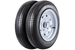 CHEINAUTO 2 Pack 4.80-12 4.80x12 480-12 4.80-12 Trailer Tires with 12'' Rims, 5 Lug on 4.5'', Load Range C 6PR