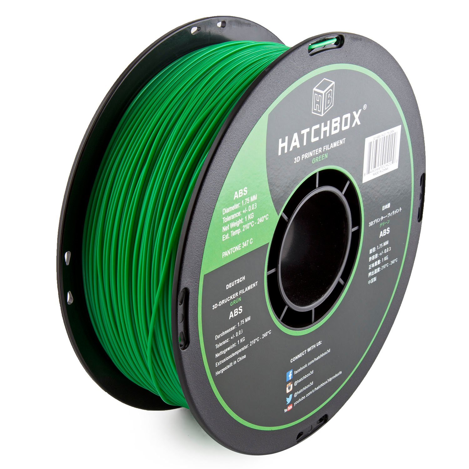 HATCHBOX ABS 3D Printer Filament, Dimensional Accuracy +/ 0.05 mm, 1