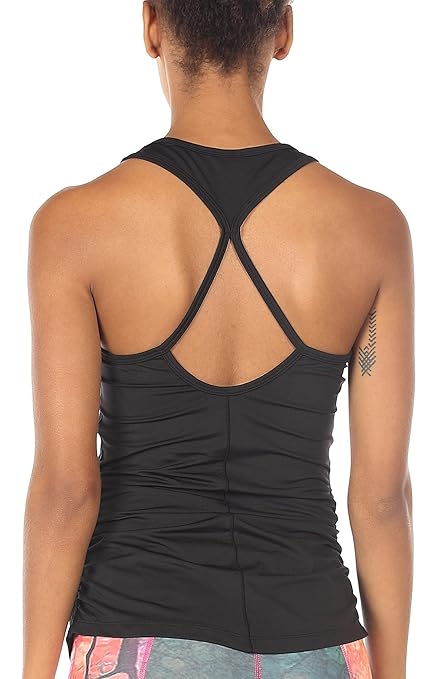 icyzone Damen Yoga Sport Top Lang - Fitness Gym Laufen Shirt Running Tanktop Vest