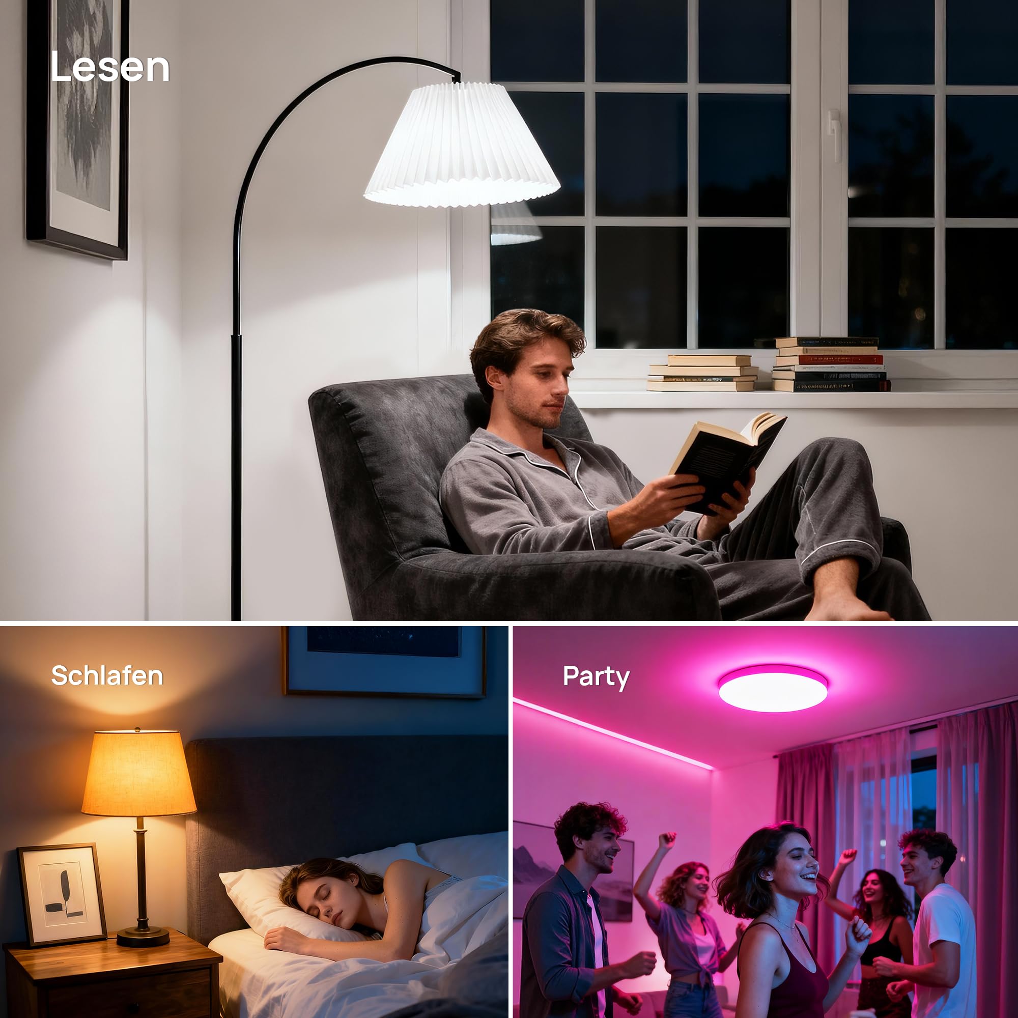 Linkind Matter E27 Smart LED Lampe 1600lm 14W, RGBTW & Weiß (1800-6500K), ersetzt 100W, 104 Szenen, 2,4GHz, kompatibel mit HomeKit/Alexa/Google/Siri/SmartThings, A67, 2er-Pack 8
