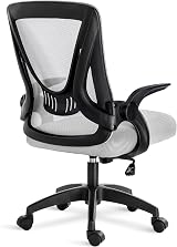 Blisswood Adjustable Office Desk Chair Mesh Back 90° Armrests Grey