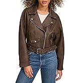 Levi's womens Faux Leather Cropped Moto Jacket