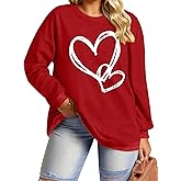 YZMI Plus Size Valentines Sweatshirts for Women Love Graphic Sweater Plus Size Trendy Long Sleeve Crewneck pullover