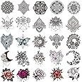 Ooopsi 40 Pieces Black Henna Temporary Tattoo Stickers for Women Girls - Lace Indian Mehndi Body Tattoo Sticker for Adults for Arm Leg Hand