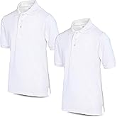 Ideal Uniform White Polo Shirt for Boys & Girls- Unisex Short Sleeve Performance Polo Shirt with Collar, School Uniform Shirt