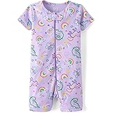 The Children's Place baby-girls And Newborn 100% Cotton Short Sleeve Zip Front One Piece Footless Pajamas