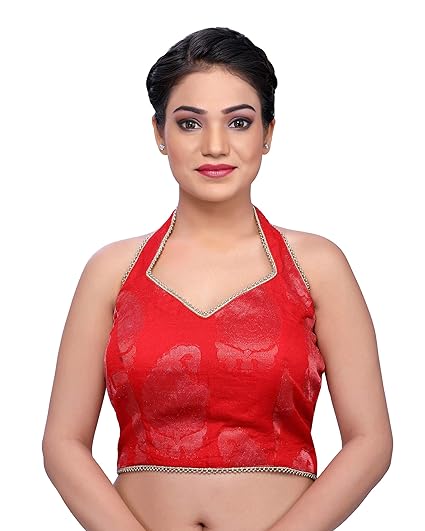 Red halter neck blouse Clearance