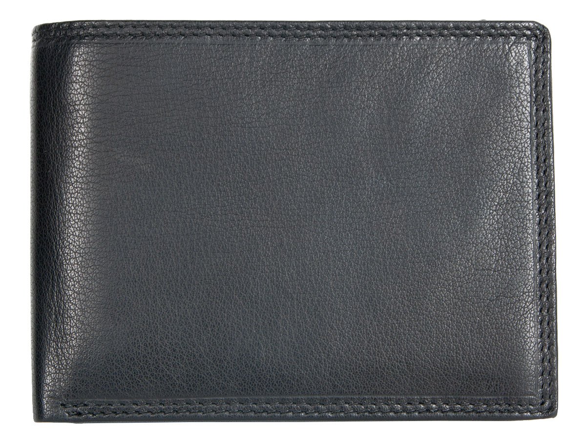 Black Soft Genuine Leather Wallet without Any Logos or Markings