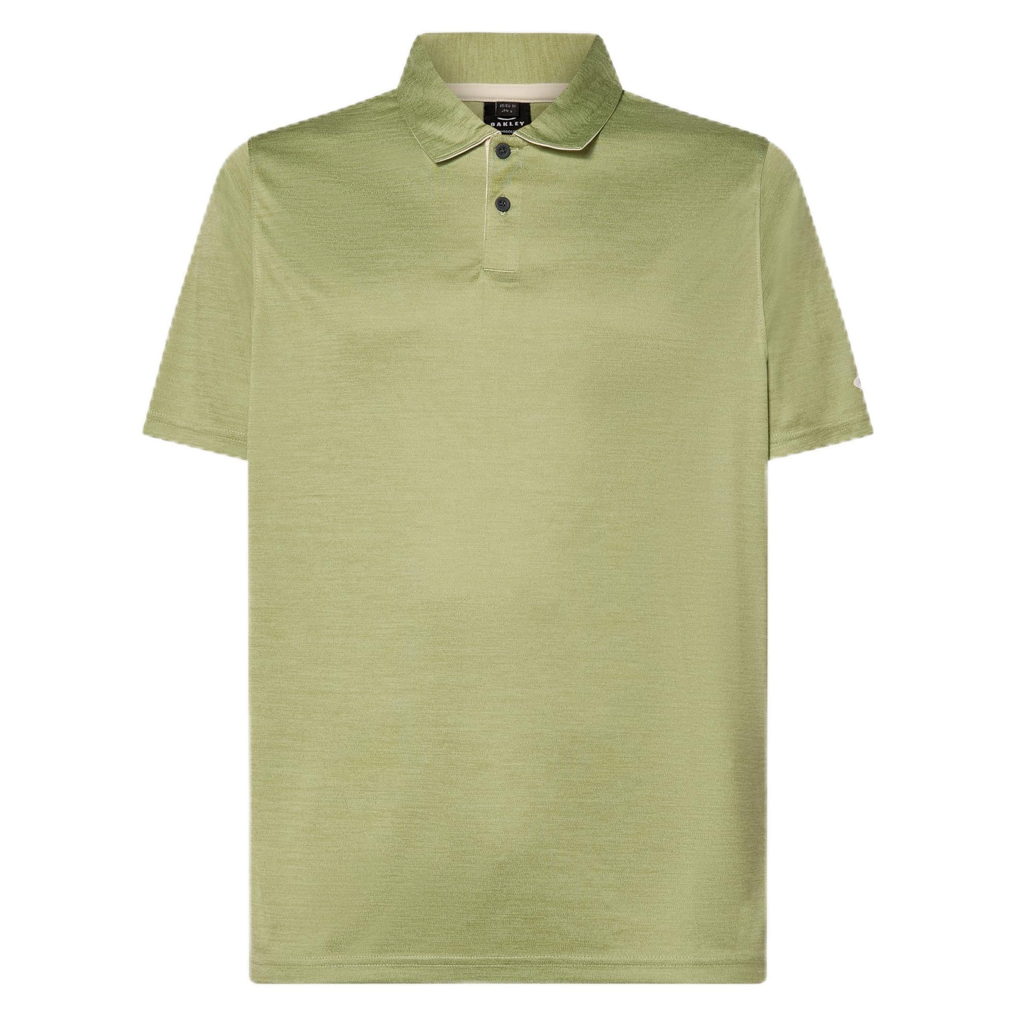 Oakley Mens Aero Hydrolix Polo Shirt, Sage/Light Green Heather, X-Large
