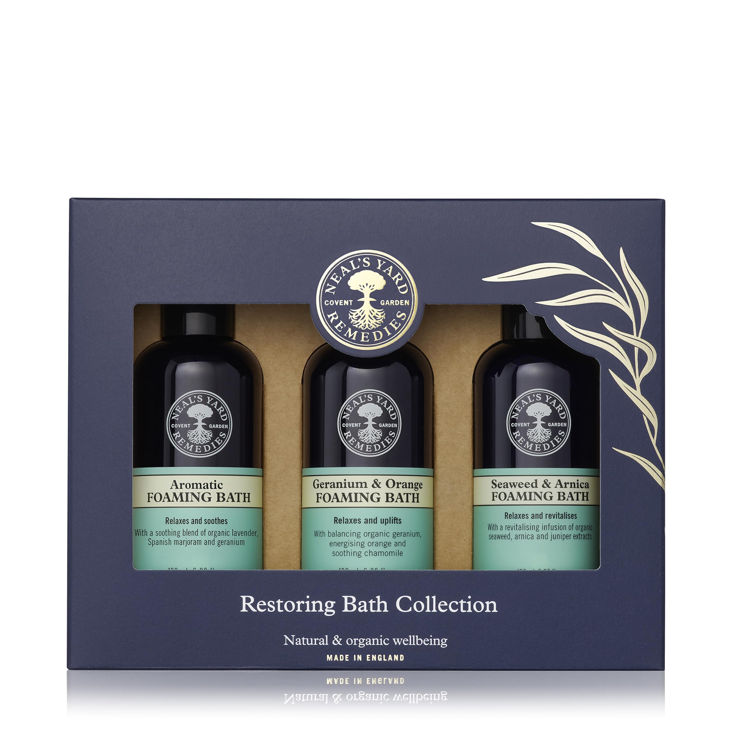 Neal's Yard Remedies Restoring Bath Scents Collection, Gift Set of Bath Soak with Essential Oils, Vegan & Cruelty-Free, Pack of 3