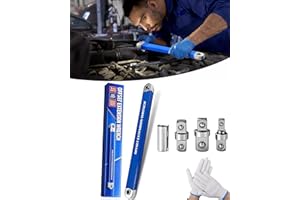 Pro - Offset Extension Wrench, Pro Zero Offset Extension Wrench Impact with 1/2", 1/4" and 3/8" Square Drive Adapters, for Ti