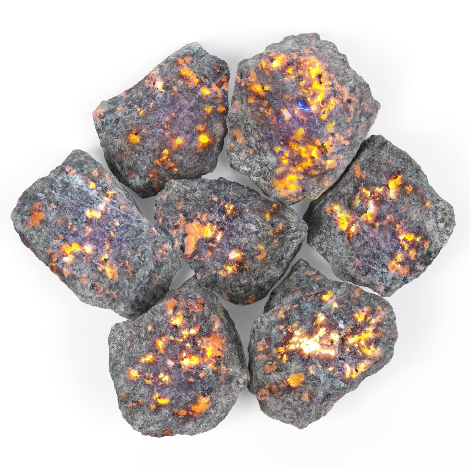 Photo 1 of 1.1lb Bulk Raw Yooperlite Rough Crystal-Natural Yooperlite Raw Stones Crystal for Tumbling, Cabbing, Fountain Rocks, Decoration, Polishing, Wire Wrapping, Wicca & Reiki Crystal Healing