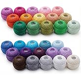 Maasechs 30 Pcs Size 8 Pearl Cotton Thread Balls 10 Grams, Rainbow Color | Perle Cotton Embroidery Thread, Crochet Thread, Soft Long Staple Mercerized for Cross Stitch Friendship Bracelet DIY Craft