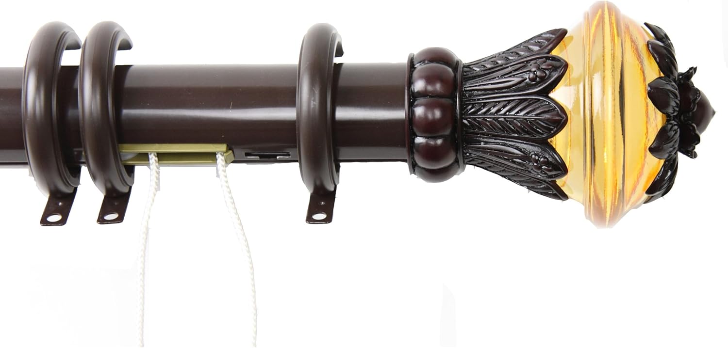 Amazon Com Decorative Traverse Curtain Rod W Rings Frond Finial