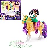 Unicorn Academy, Ava & Plant Magic Leaf with Light-up Effect, Easter Gifts Idea, Dolls & Unicorn Toys, Includes 2 Riding Accessories