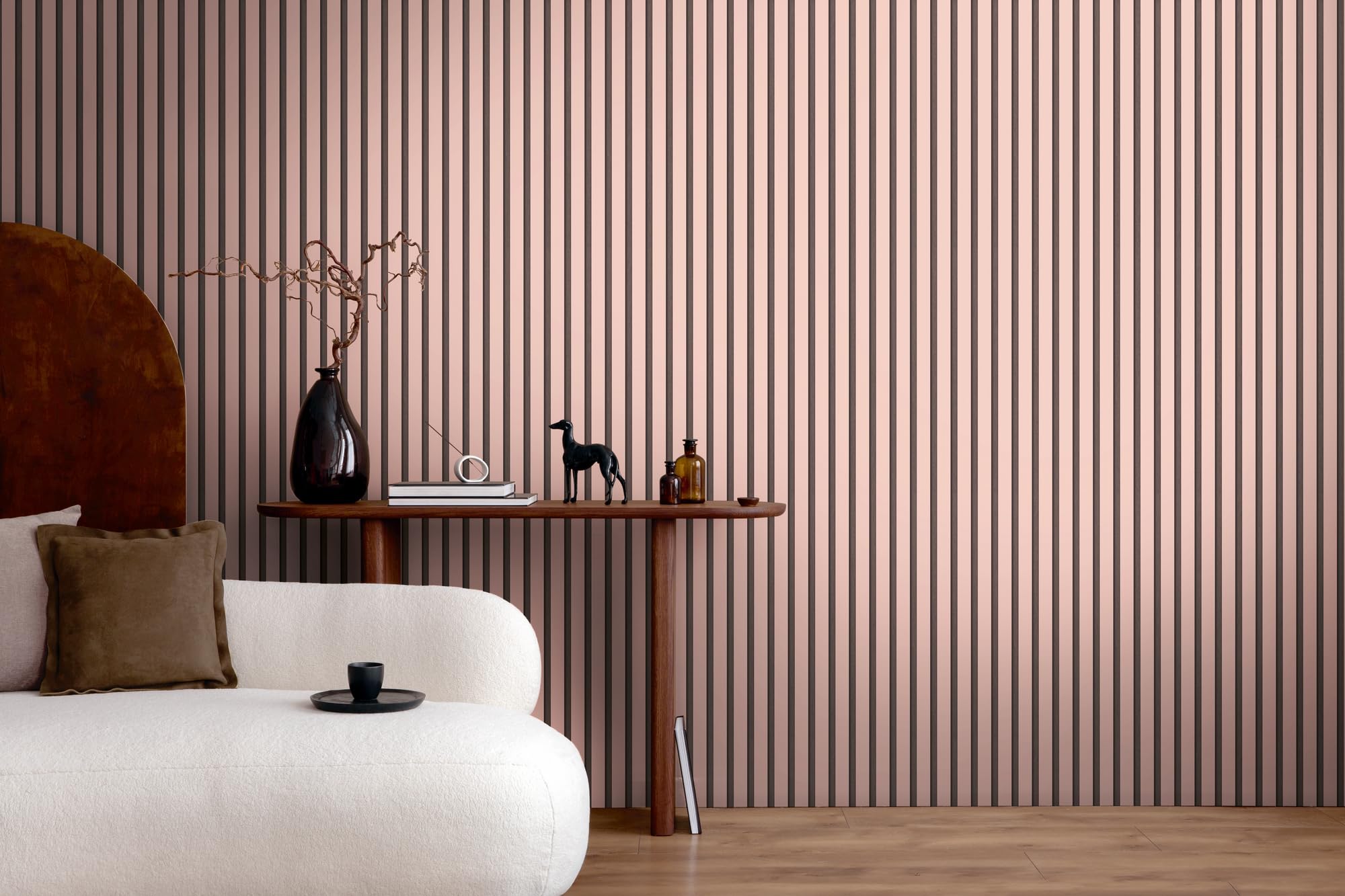 A.S. Création Non-Woven Wallpaper with Wood Panel Design in Pink, Black – Country Style Wallpaper in Wood Look 10,05 m x 0,53 m Black – 786281