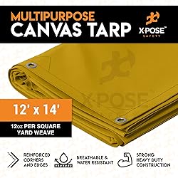 Xpose Safety Canvas Tarp - Tan 12' x 14' Duck