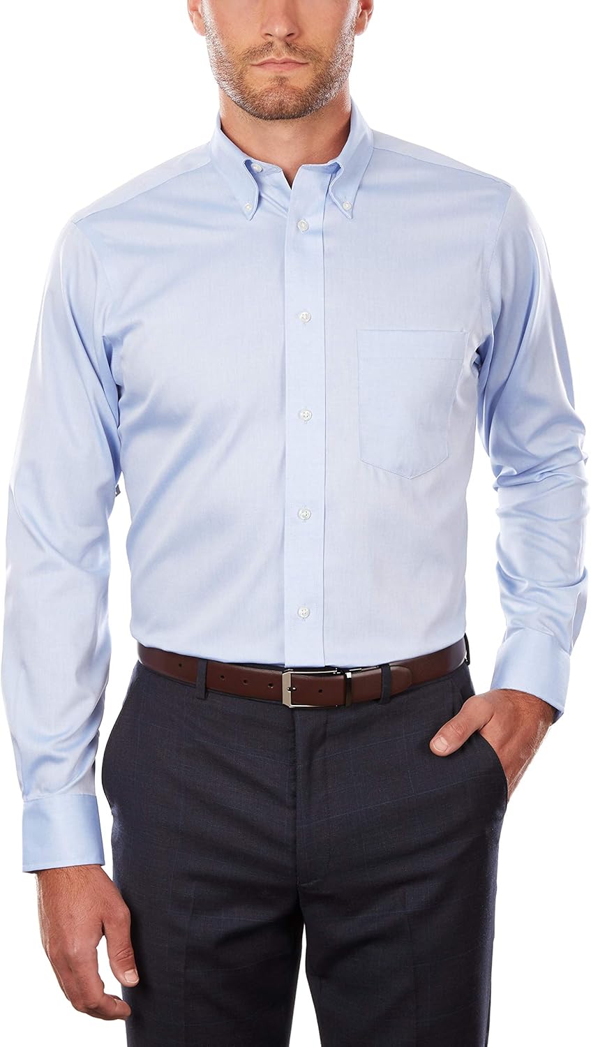 Eagle Men's TALL FIT Dress Shirts Non Iron Stretch Button Down Collar Solid (Big and Tall): Clothing