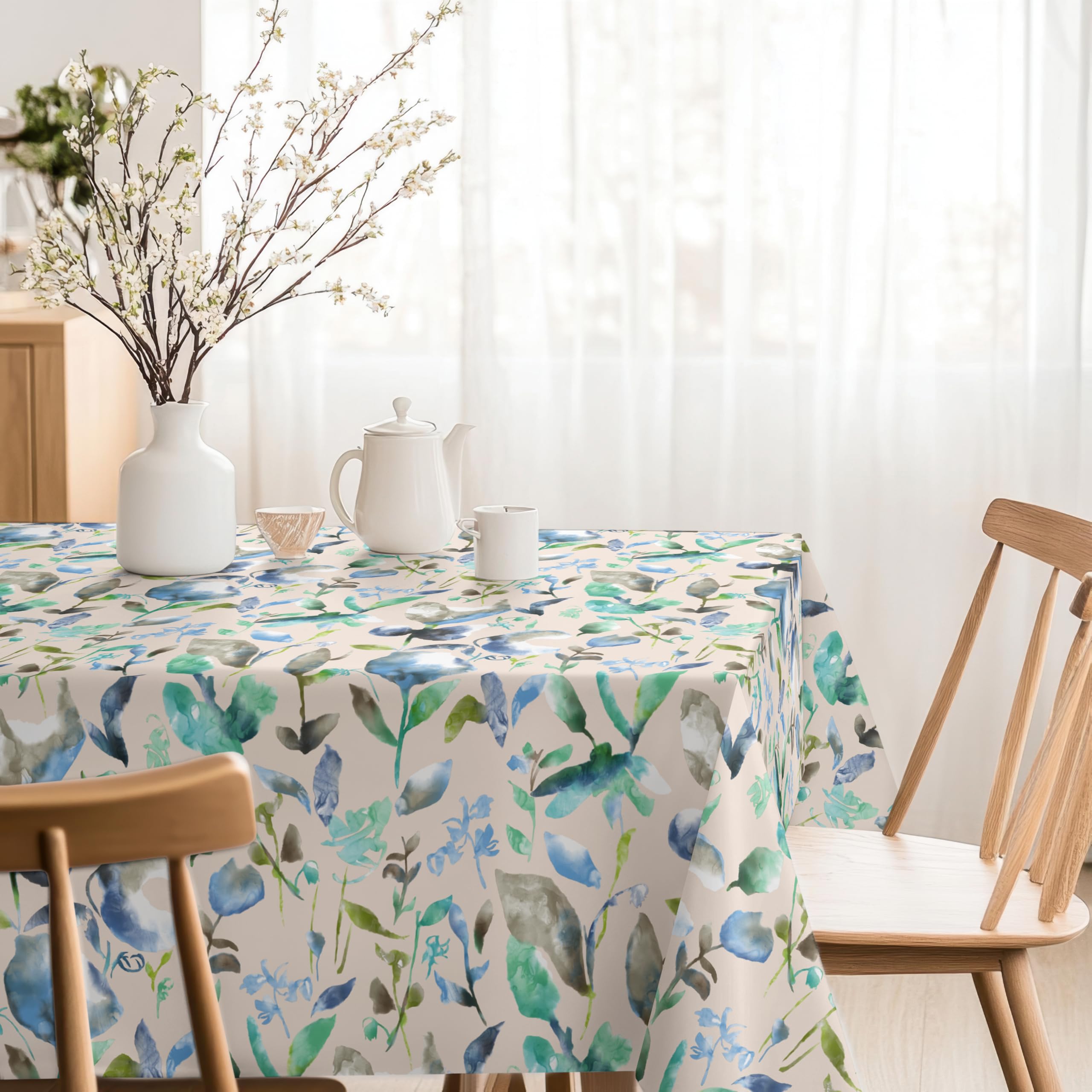 Martina Home Resin Tablecloth Watercolour Blue 260 x 140 cm