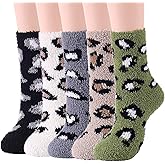 Zando Women's Fuzzy Slipper Socks - Warm, Fluffy, Cozy Crew Socks for Winter
