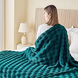 NEWCOSPLAY Twin Blanket for Couch Dark Teal Super