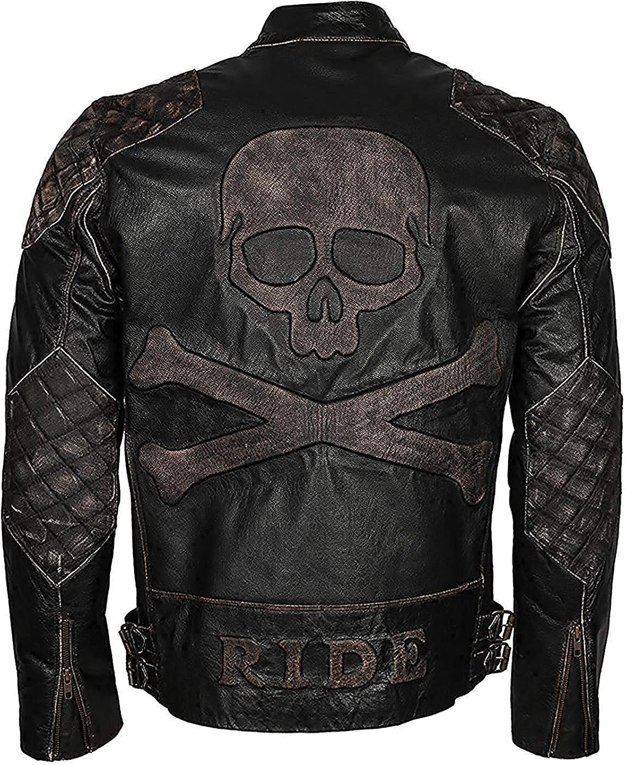 Mens Exclusive Skull Motorcycle Riders Distressed Wear Halloween Style