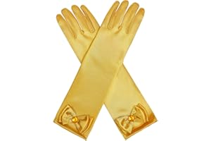BIBUTY Princess Gloves for Little Girls Toddler Dress Up Gloves, Princess Dress Up Accessories Gold, Costume Set Toy Gift for 3 4 5 6 Year Old Toddler Girls