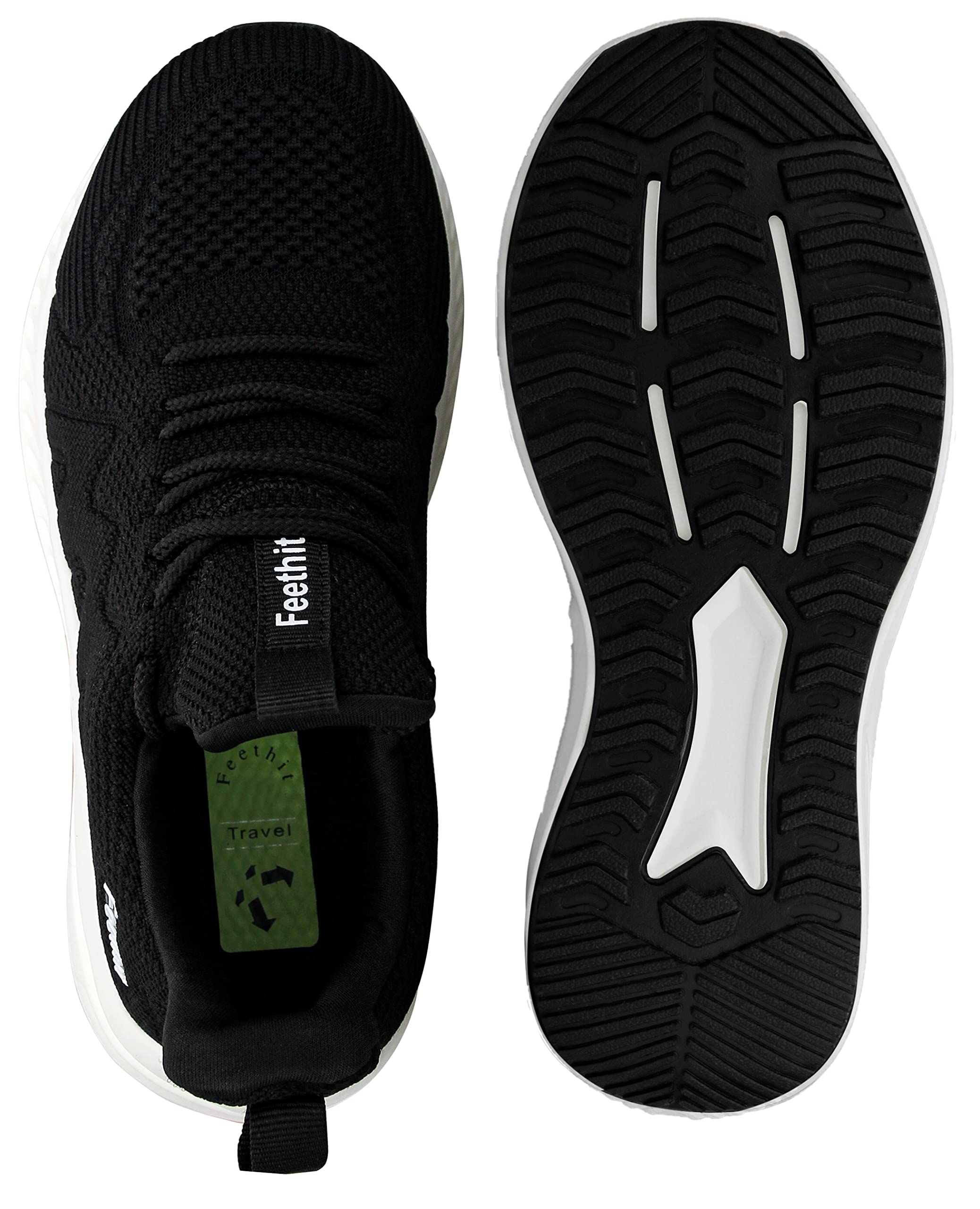 Feethit Sneaker Herren Schuhe Sportschuhe Laufschuhe Turnschuhe Herren Tennis Fitness Jogging Walkingschuhe Leichtgewichts Atmungsaktiv Freizeit Straßenlaufschuhe Schlüpfen Schuhe Schwarz & Weiß 43 EU 6