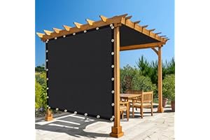 Amagenix 90% Shade Fabric 12'X 13' Black Sun Shade Cloth with Grommets for Pergola Replacement Shade Cover Canopy, Heavy Duty, Cable Zip Ties Included (We Customized)