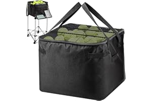 Aliceset Tennis Balls Hopper Tennis Ball Basket Picker Hopper Container with Side Pockets Lightweight Teaching Cart Bag for Picking and Storage Training Tool for Ball, Frame Not Included