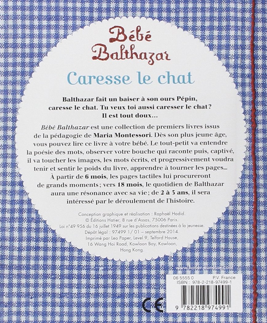 Bebe Balthazar Caresse Le Chat Pedagogie Montessori French Edition Marie Helene Place Caroline Fontaine Riquier Hatier Amazon Com Books