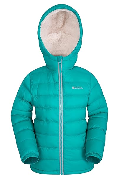 Mountain Warehouse Snowflake Girls Sherpa Lined Jacket - Lightweight, Water Resistant Rain Coat, Fleece Lined, Warm Winter Ja