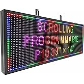 P10 LED Signs, Scrolling Led Programmable Sign Display 39"x14" , Multiple Colors Digital Message Board LED Open Signs For Business, WiFi Control Display Screen Menu Board Custom Banner Word, Outdoor and Indoor