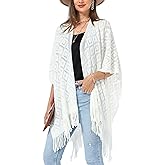Soul Young Knit Shawl Wrap for Women Ladies Fringe Poncho Blanket Cardigan Cape