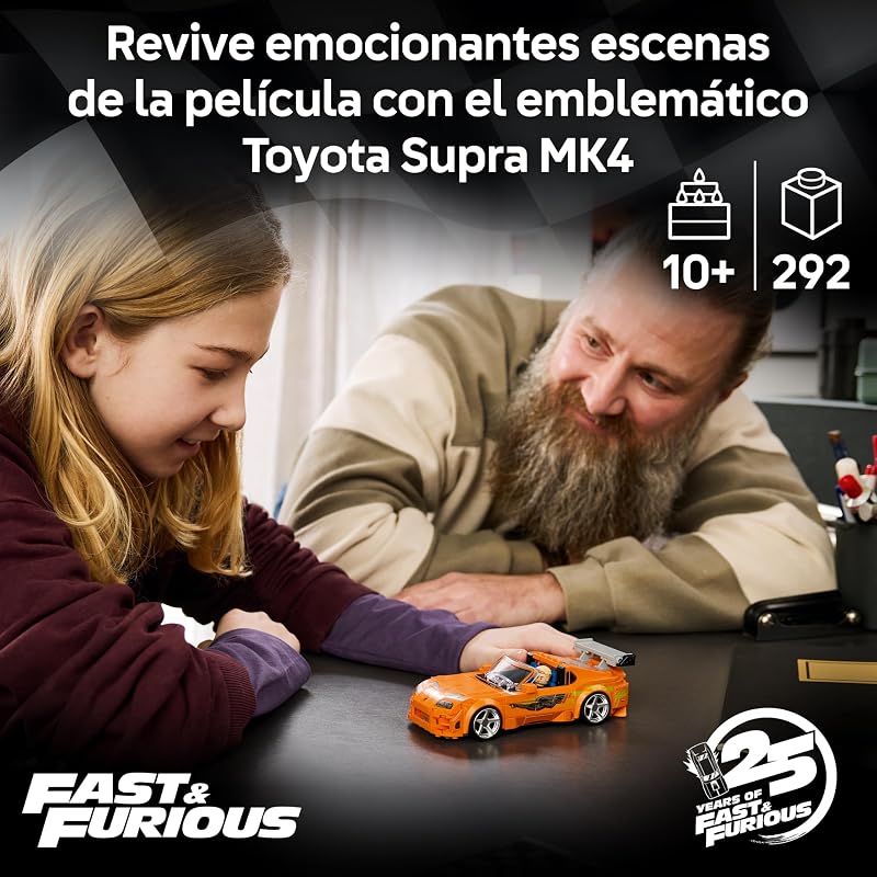 Speed Champions Toyota Supra MK4 de A Todo Gas - Maqueta de Coche Deportivo de Juguete con Minifigura de Brian O'Conner - Regalo Stem para Niños de 10+ Años Fans de Fast & Furious - 77260 — foto 2 de 8