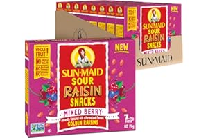 Sun-Maid Sour Mixed Berry Fruity Raisin Snacks - (56 Pack) 0.7 oz Pouches - Sour Mixed Berry Raisins - Dried Fruit Snack for Lunches and Snacks
