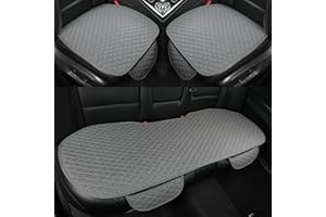 West Llama Linen Car Seat Covers,Bottom Seat Covers for Cars Include 1 Pair Front Driver Seat Pad Mat and 1 Rear Bench Cover Universal Fits 90% Vehicles,SUVs,Cars,Sedans(3Piece-Gray)