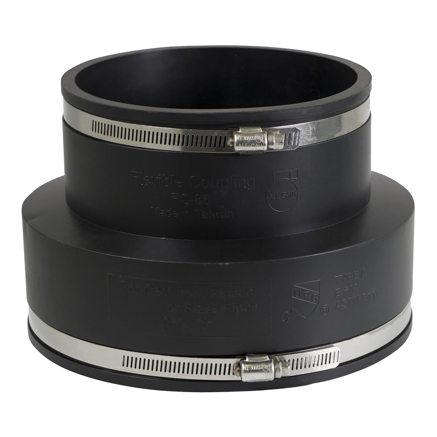 EVERCONNECT 4840 Flexible Pvc Reducing Rubber Coupling with Stainless