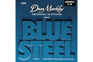 DEAN MARKLEY 2554 Blue Steel Electric Guitar Strings. 6 piece Electric Guitar String Set. Cryogenically Treated for Longer Life, Enhanced Performance, and Superior Sound. Made in USA. Gauges 9-46
