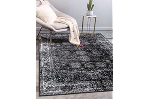 Unique Loom Sofia Collection Area Rug - Casino (5' 1" x 8' Rectangle, Black/ Ivory)