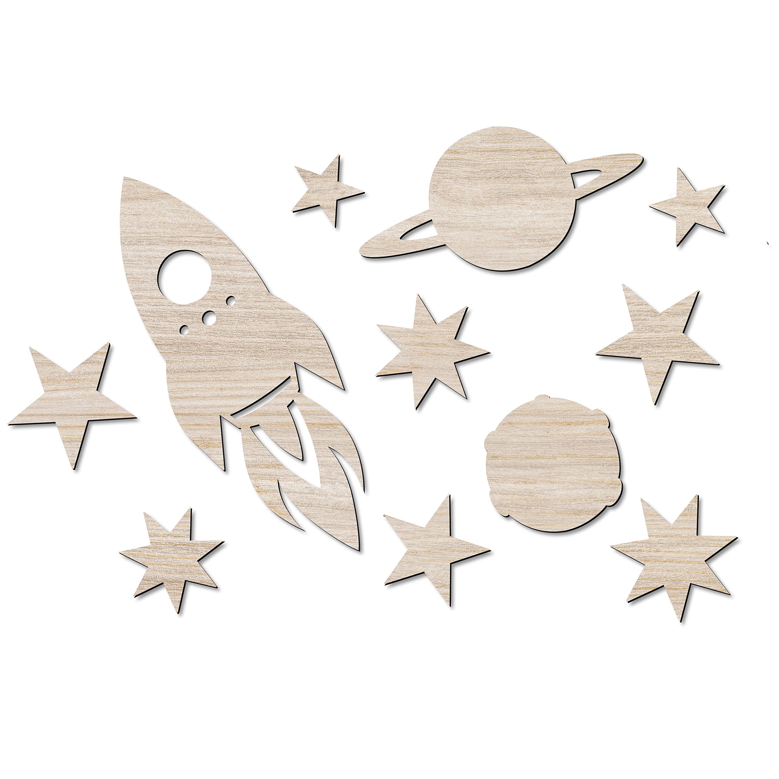 Papierdrachen Wooden Wall Decoration - Ideal Decoration for the Children's Room - Wooden Cutout - Vintage - Boho - Size Approx. 54 x 37 cm - Space - Set 3