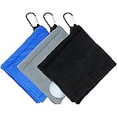 QSYZAIL 3 Pcs Golf Ball Towel with D Clip Portable Small Golf Towel for Both Dry and Wet Use