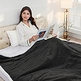 BRILLIO Electric Heated Blanket 72"x84" Full Size Flannel & Sherpa - 4 Heat Settings & 10H Auto Shut Off for Safe Overnight Use, Fast Heating, Machine Washable for Bed, Couch, Office - Dark Gray