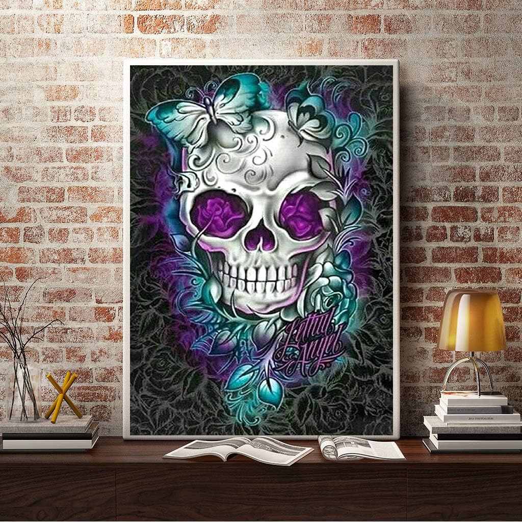 5D Diamond Painting Kits Full Drill Diamond Art Skull Adult Cross Stitch Kits Paint by Diamonds Rhinestone Embroidery Mosaic Pictures DIY Handcraft Livingroom Wall Art Craft Home Decor 30X40CM - Image 4